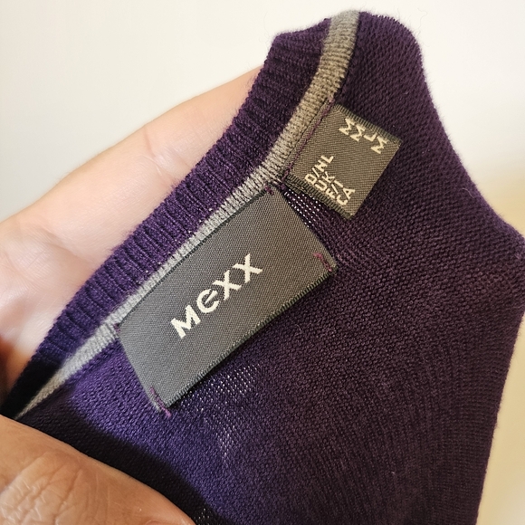 👍 Mexx purple super soft stretch long sleeve v-neck knit sweater top size M US - Picture 7 of 9
